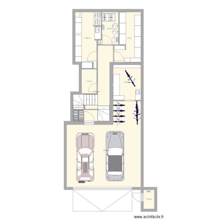 sous sol. Plan de 0 pièce et 0 m2