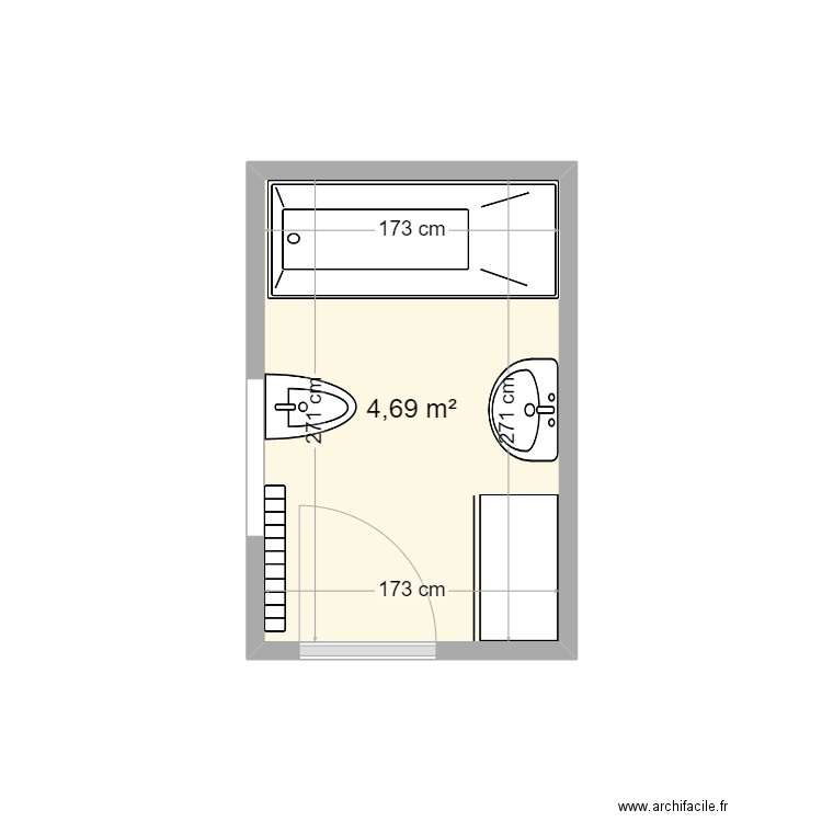 patet jany edl. Plan de 1 pièce et 5 m2