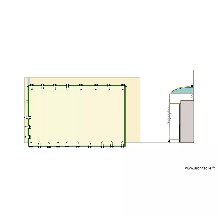 Mur Suzanne b&acirc;che. Plan de 