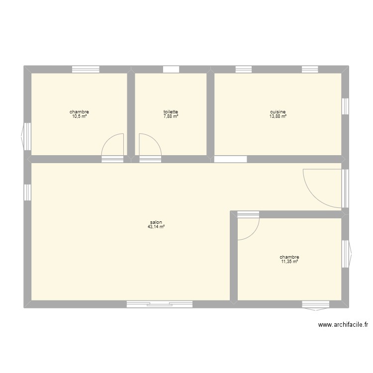 william maison. Plan de 5 pièces et 87 m2