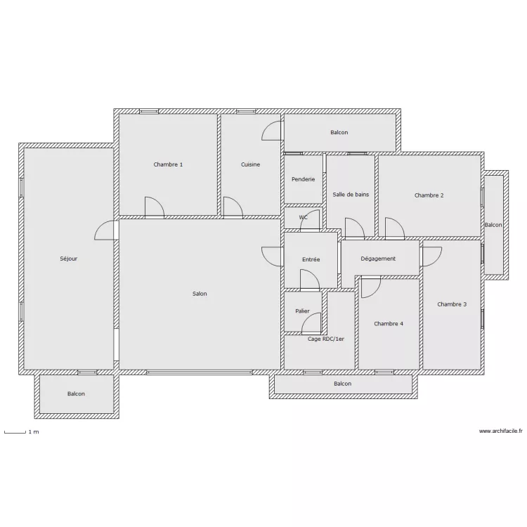 SCI 5B 1er &eacute;tage. Plan de 