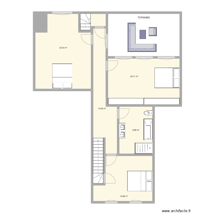 DEPORTATION 57 1ER. Plan de 8 pièces et 106 m2