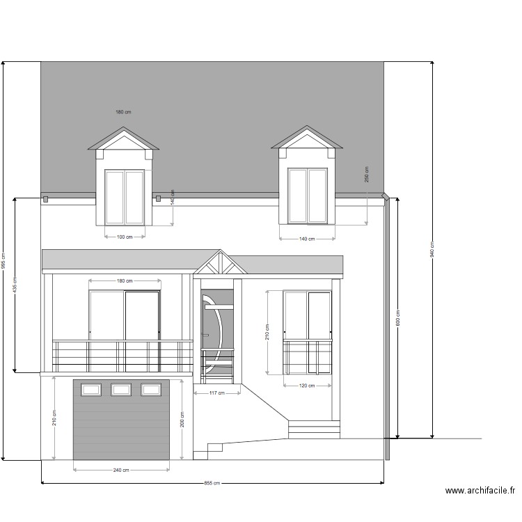 projet façade avant fernande. Plan de 0 pièce et 0 m2
