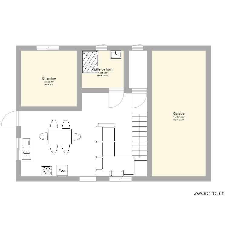 49m2. Plan de 0 pièce et 0 m2