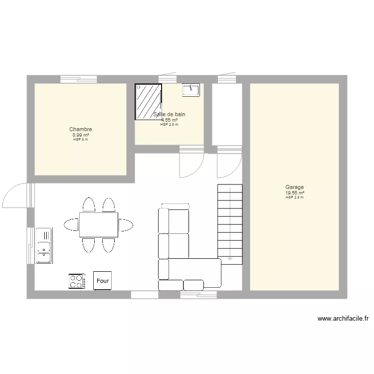 49m2. Plan de 