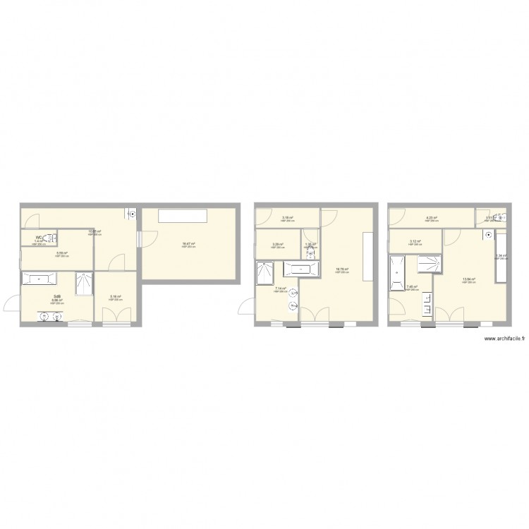 SDB RC V1. Plan de 0 pièce et 0 m2