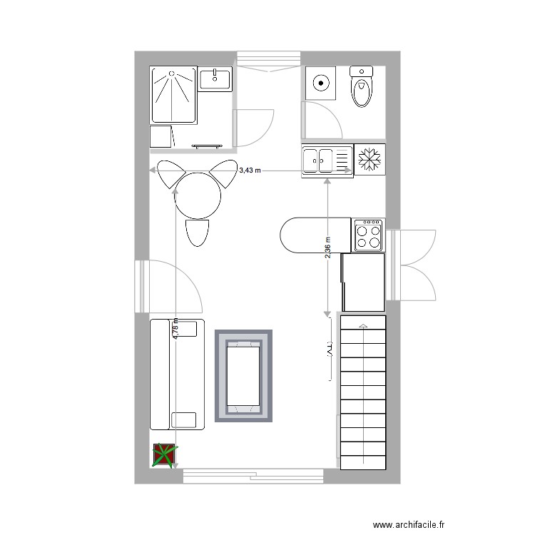 studio libourne 3. Plan de 0 pièce et 0 m2