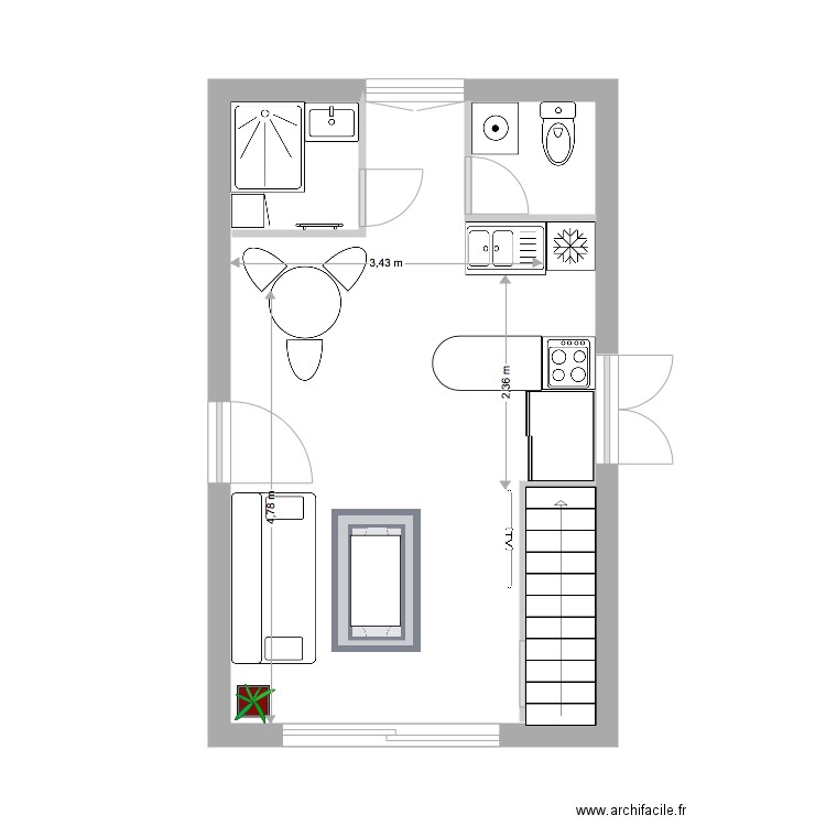 studio libourne 3. Plan de 0 pièce et 0 m2