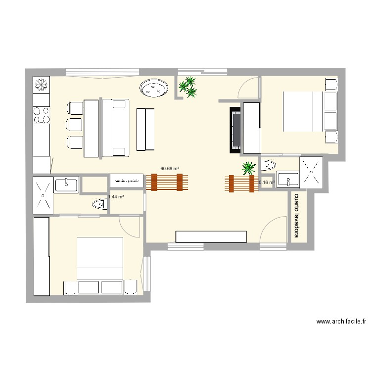 claudio Coello cocina salón 2. Plan de 0 pièce et 0 m2