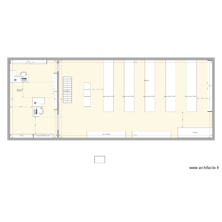 PLan sequestre 3. Plan de 2 pièces et 209 m2