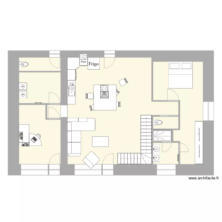 Manu 2021 meubl&eacute;. Plan de 