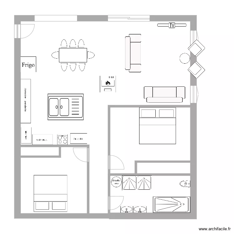 Chalet 3. Plan de 