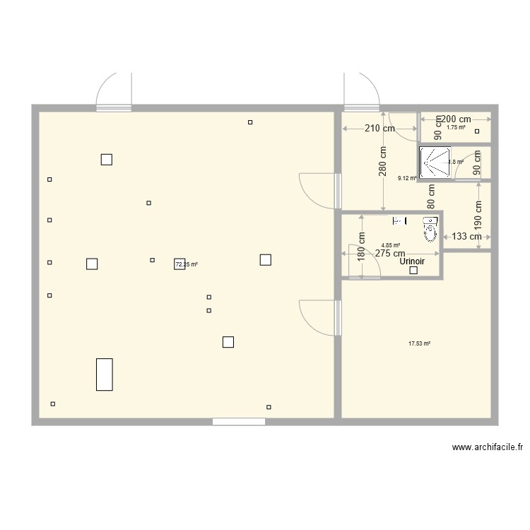 plan RDC sans escalier. Plan de 0 pièce et 0 m2