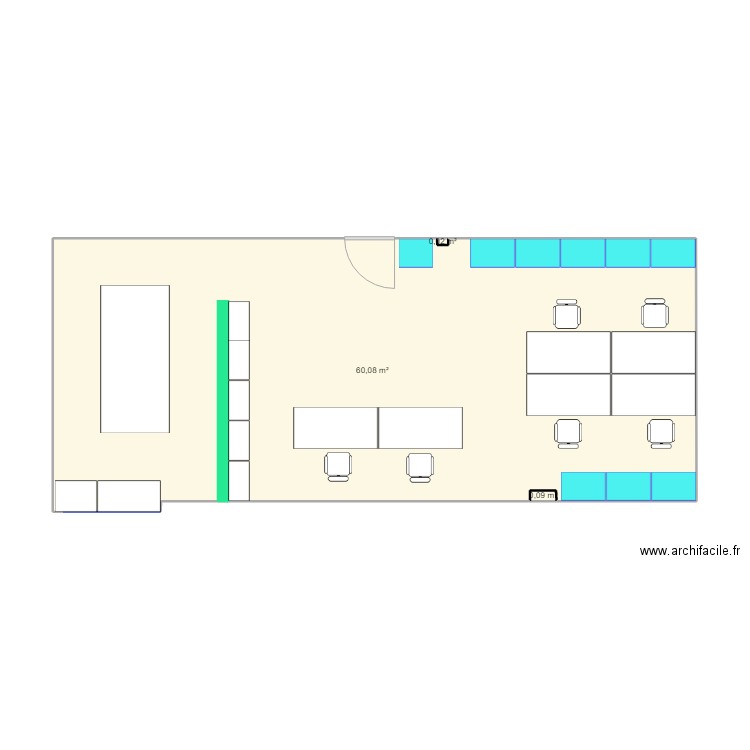 bureau carrepos. Plan de 0 pièce et 0 m2