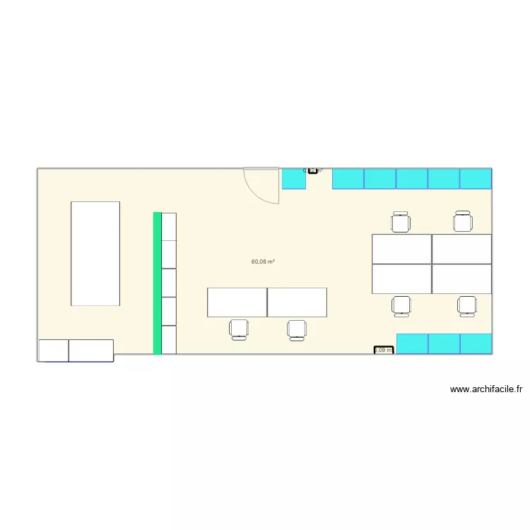 bureau carrepos. Plan de 