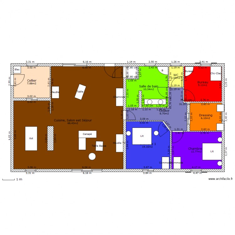 maison. Plan de 0 pièce et 0 m2