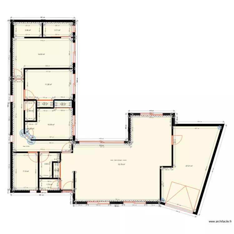 Lisle 1 avec meuble. Plan de 