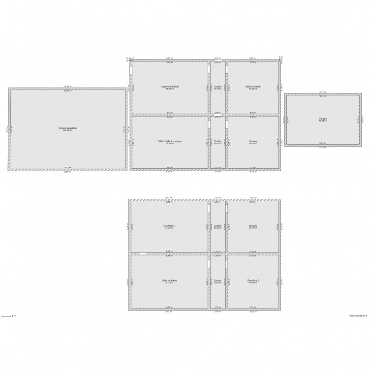 Maison plus cabinet médical . Plan de 0 pièce et 0 m2