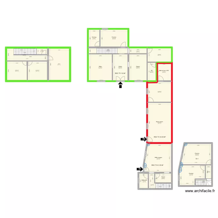 Monteux villa arri&egrave;re. Plan de 