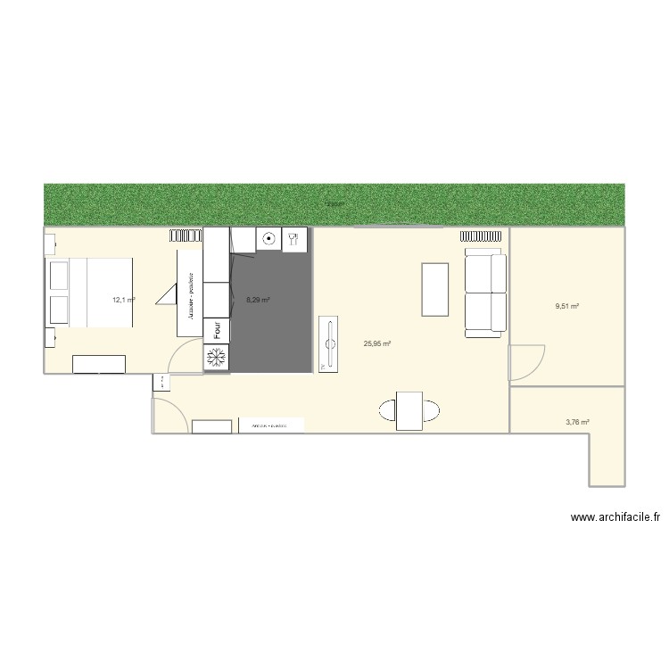 Chambre Parents version ikea flisbeget x 2 eléments. Plan de 0 pièce et 0 m2