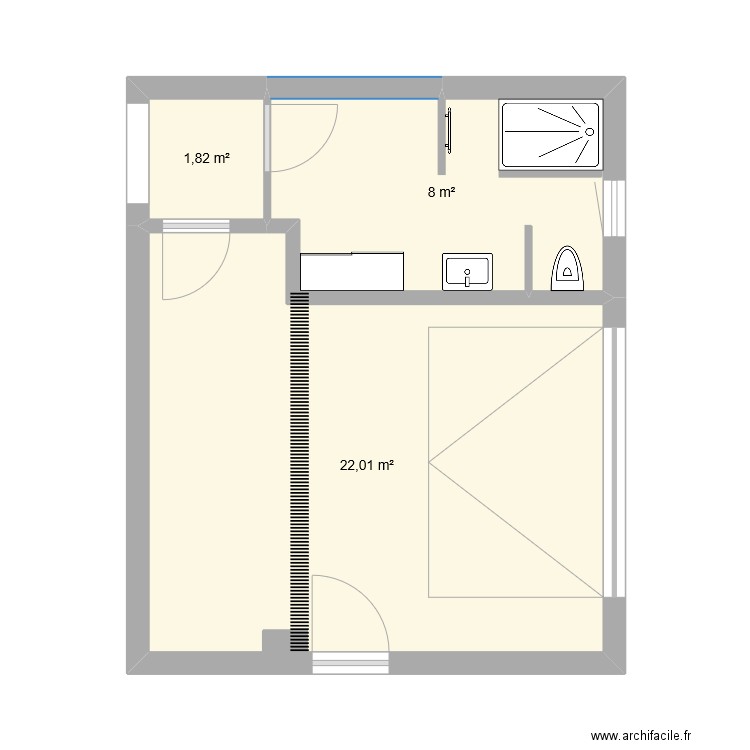 LAMARGUE SDBgarage PLAN3. Plan de 3 pièces et 32 m2