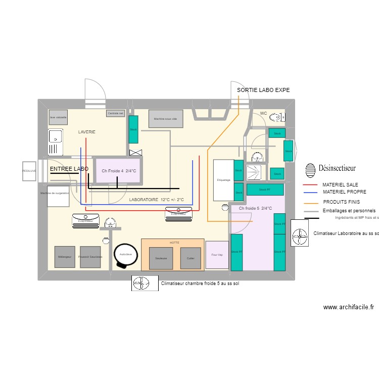 LABO BORREZE modif v3. Plan de 12 pièces et 70 m2