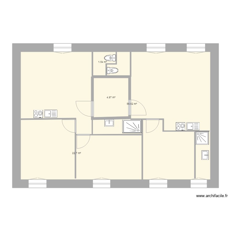 jacobins 1 et 2 Etage F2 ET F3. Plan de 0 pièce et 0 m2 jacobins 1 et 2 Etage F2 ET F3. Plan de 0 pièce et 0 m2