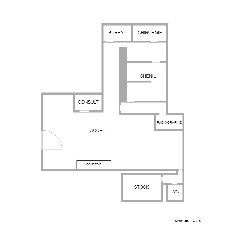 veterinaire Plan 11 pièces 26 m2 dessiné par