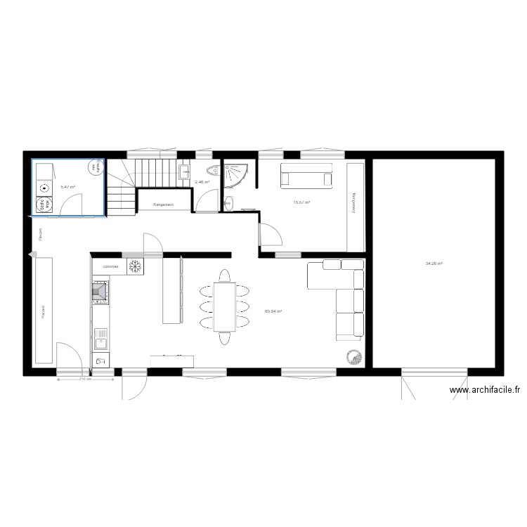 Projet Spinelli plan implantation cuisine 15. Plan de 0 pièce et 0 m2