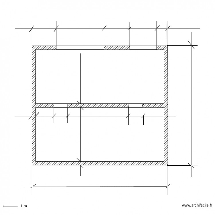 cotation vide sanitaire. Plan de 0 pièce et 0 m2