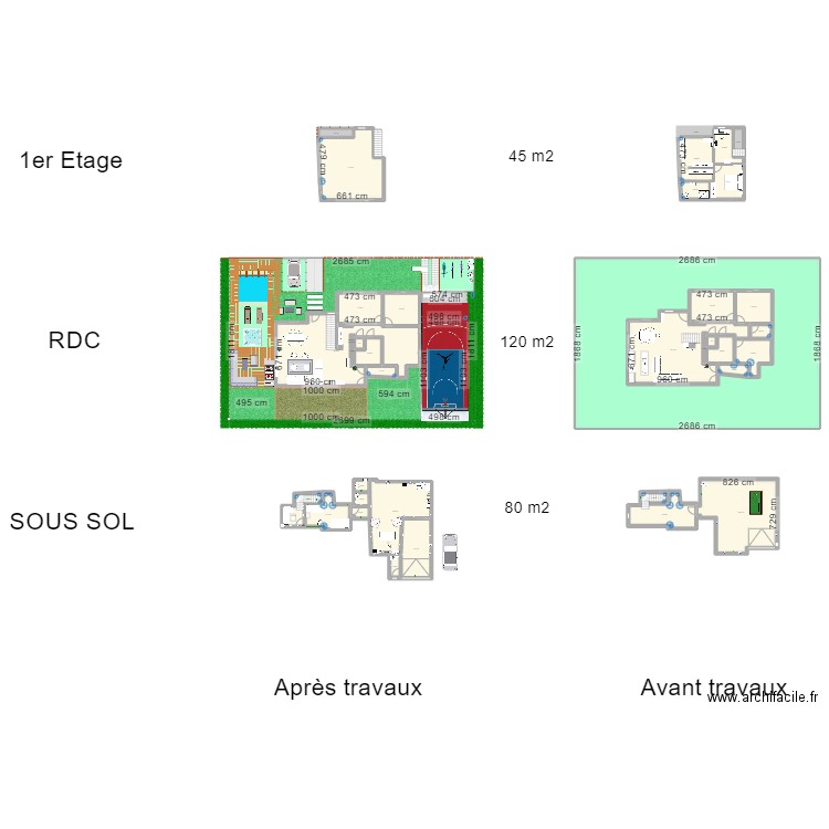 chez moi . Plan de 43 pièces et 1590 m2