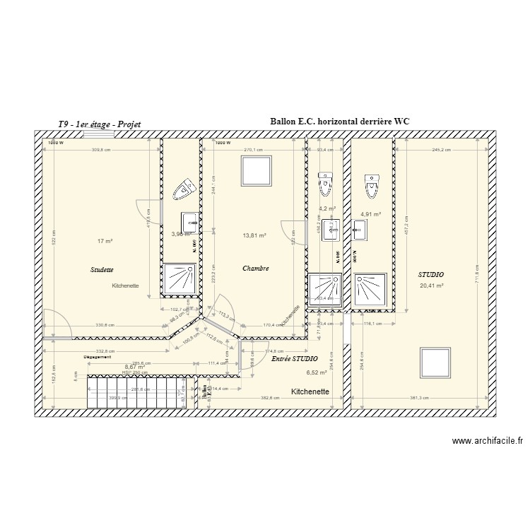 T9 1er - Locatif C.C.. Plan de 0 pièce et 0 m2