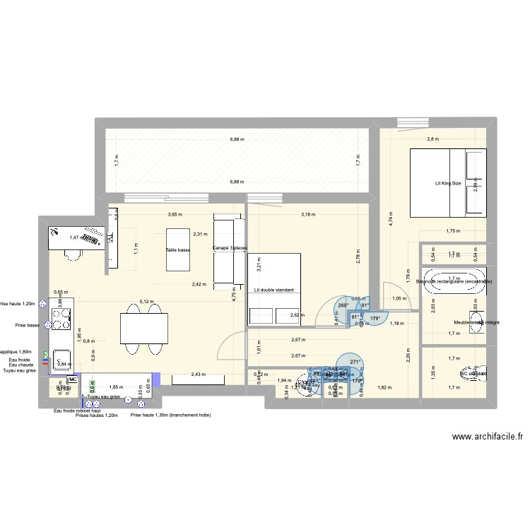 Plan Appartement séparation TV. Plan de 0 pièce et 0 m2