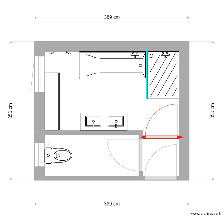 GALLET. Plan de 3 pièces et 10 m2