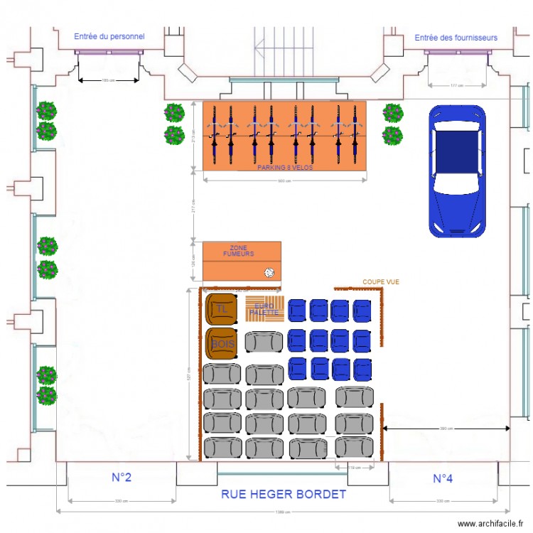 Nouvelle entrée du personnel aménagement version 7. Plan de 0 pièce et 0 m2