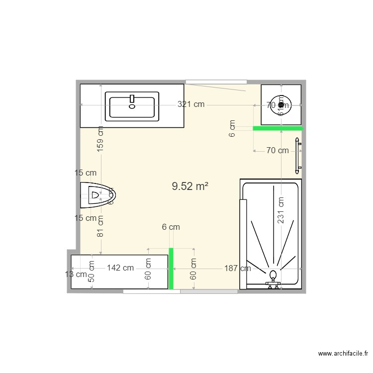 SDB. Plan de 0 pièce et 0 m2