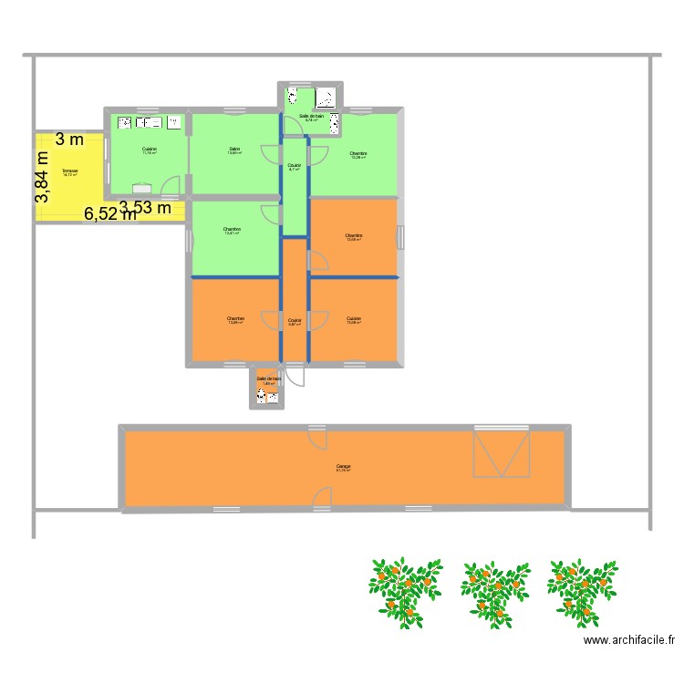 61-63 Torremila_3. Plan de 13 pièces et 183 m2