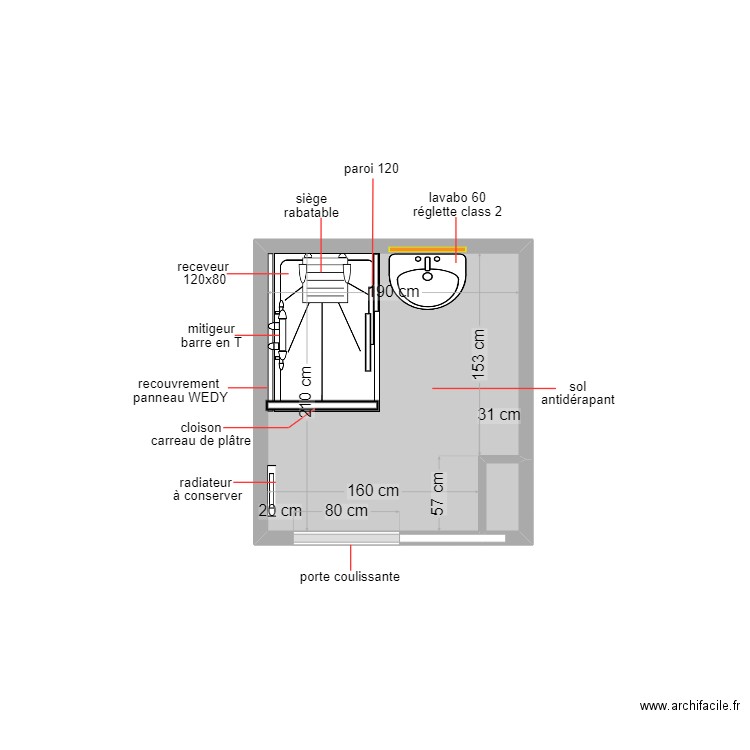 foutel. Plan de 2 pièces et 4 m2