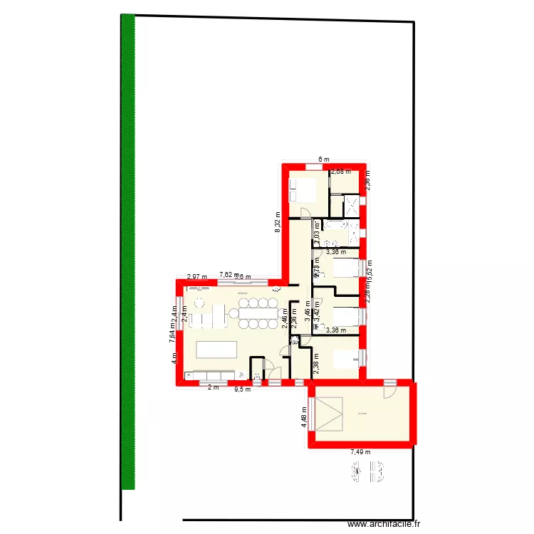 maison + piscine 125m2. Plan de maison + piscine 125m2. Plan de