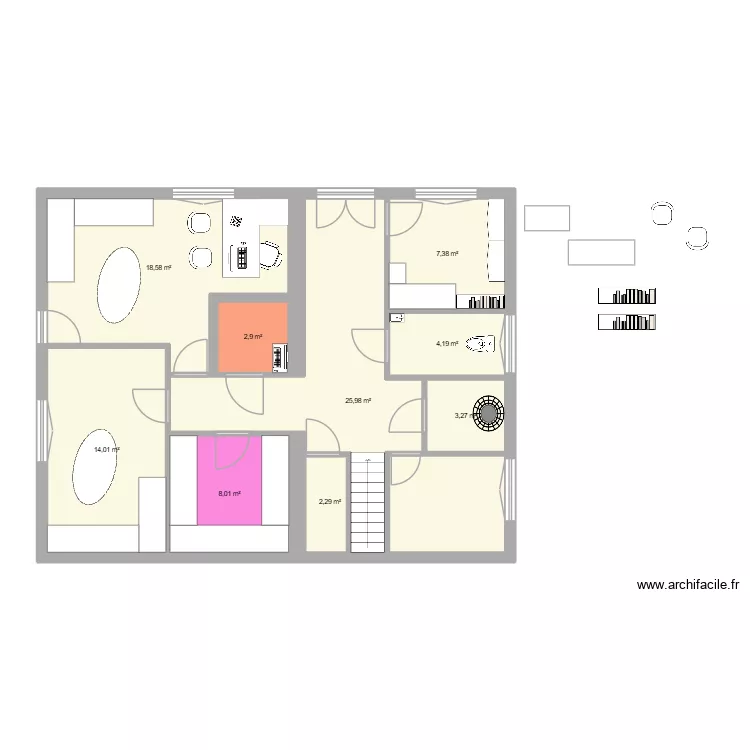 Cabinet libos 4. Plan de 9  et 87 m²