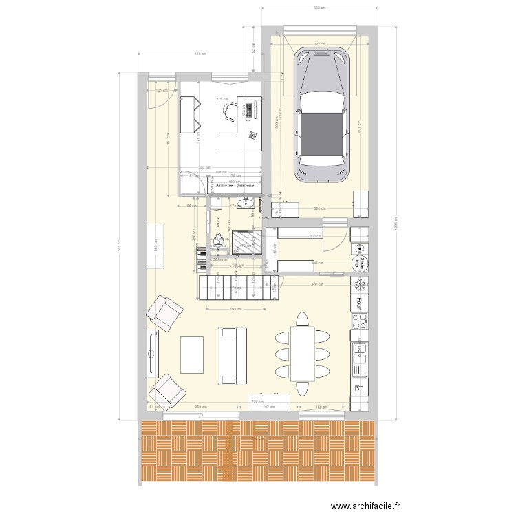 Réaménagement PLAN RDC Maison de Chartres N5. Plan de 0 pièce et 0 m2