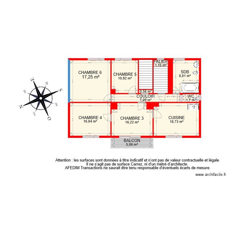 BI 8158 ETAGE PASCAL. Plan de 19 pièces et 122 m2