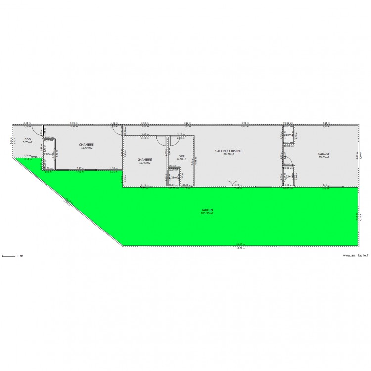 Deux chambres. Plan de 0 pièce et 0 m2