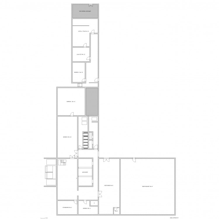 Rez de Chaussée Entrepôt. Plan de 0 pièce et 0 m2