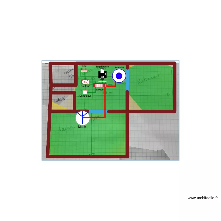 Plan omada B du camping. Plan de 