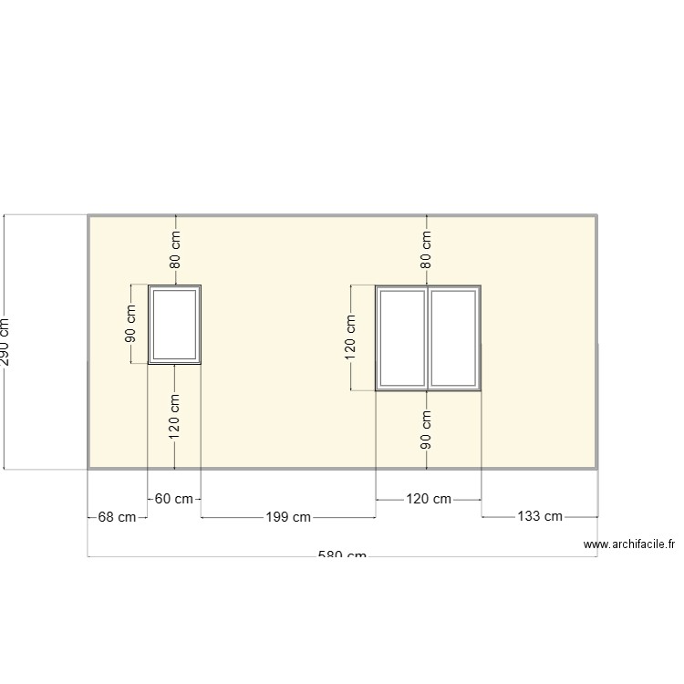 dépendance 5. Plan de 1 pièce et 16 m2