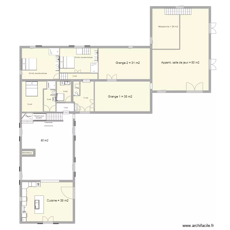 Plan maison montoison Rez de Chauss&eacute;e. Plan de 