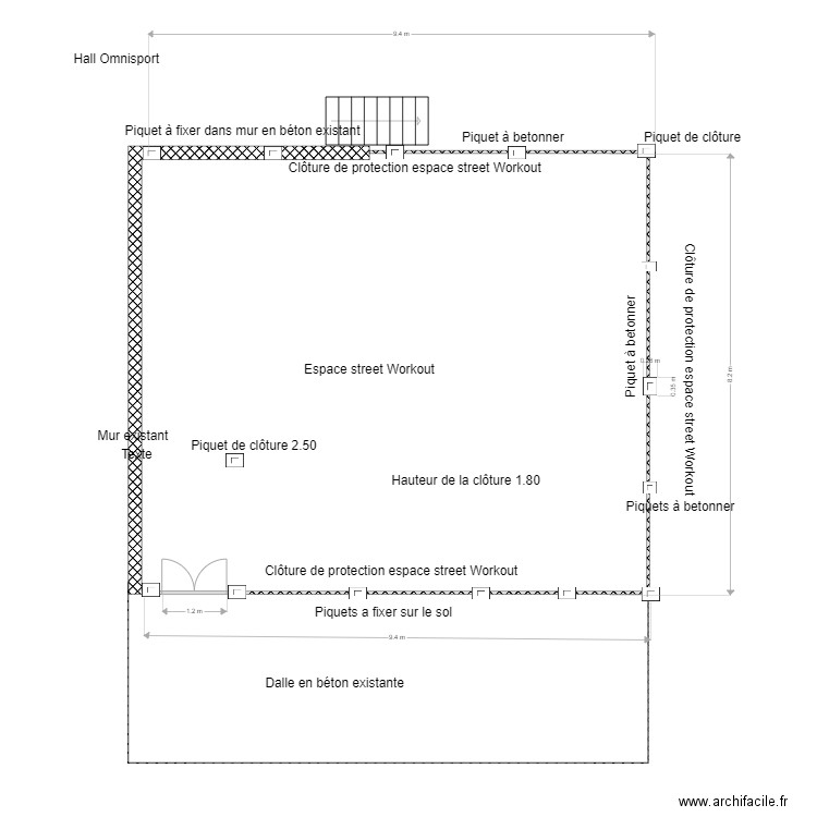 Projet Street Workout. Plan de 0 pièce et 0 m2