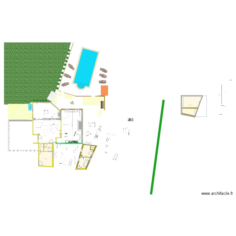 Cuisine v3 15fen cote cote. Plan de 0 pièce et 0 m2