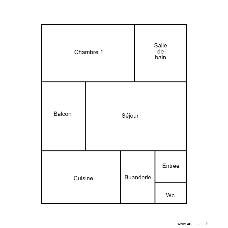 QUIMPER GARREC. Plan de 6 pièces et 43 m2